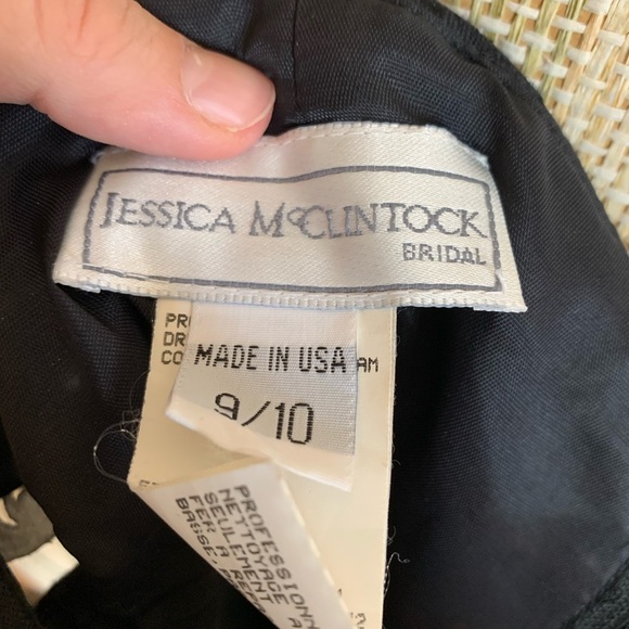 Jessica McClintock Bridal Black and White Dress Vintage Formal Attire Size 9/10 - Picture 5 of 5